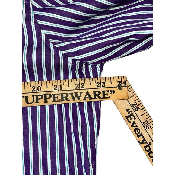 Robert Graham X Purple Striped Long Sleeve Button Down Shirt Large - Picture 4 of 6